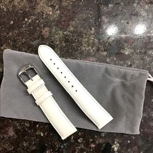 White patent leather Michele watch band
